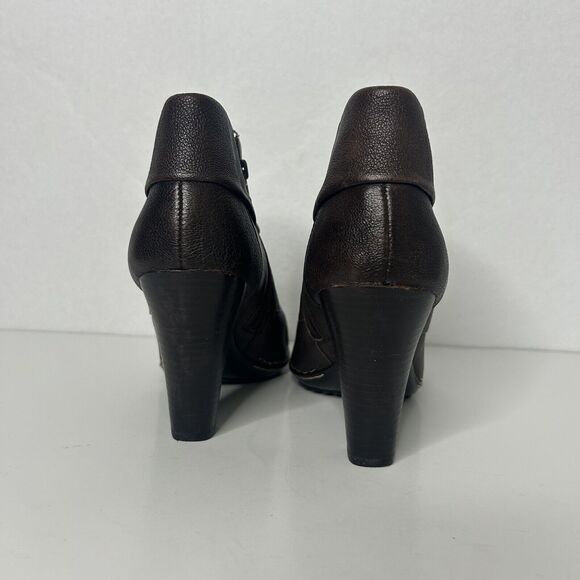 Sofft Brown Leather Heel Ankle Boots Booties Size 9 Dressy Career - Picture 4 of 8